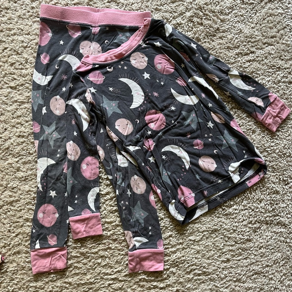 Little Sleepies long sleeve/pant pajama set to moon and back